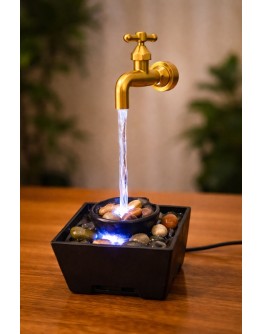 Декоративен LED фонтан плаваща чешма с камъчета 29 см