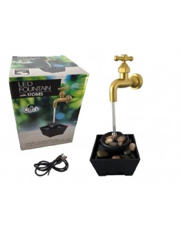 Декоративен LED фонтан плаваща чешма с камъчета 29 см