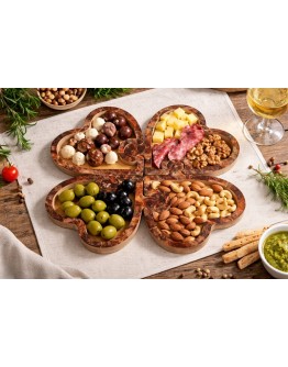 Дървен поднос сърце – комплект 4 броя пъзел