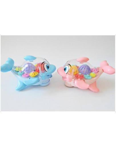 детска музикална рибка играчка със светлини и зъбни колела