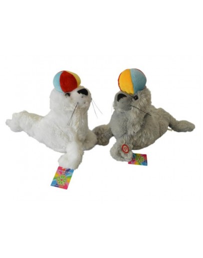 музикална плюшена играчка тюлен с топка