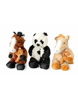 Плюшена играчка майка с бебе панда или конче 50 см