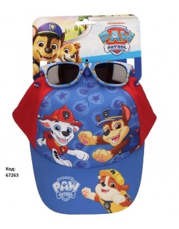 Детски комплект шапка с козирка и слънчеви очила за момчета Spidey Cars Bluey Stitch Paw Patrol