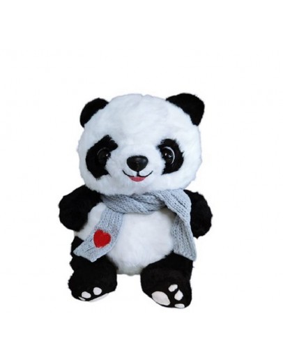 Плюшена играчка Панда с плетен шал 