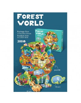 Детски пъзел във форма на животно – 200 части (4 вида)