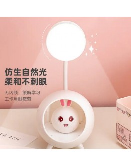 Детска LED настолна лампа Зайче с USB и нощна светлина