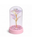 Романтична светеща роза в подаръчна кутия Светеща роза под прозрачен купол