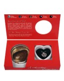 колие LOVE с естествена перла в мида и висулка сърце