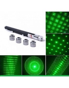 Зелен лазер в кутия с 5 различни приставки 