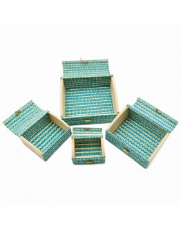 Комплект бамбукови кутии 4 броя за съхранение