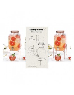 Стъклен диспенсър за вода и напитки с кранче 4 L