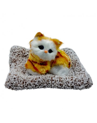 Плюшена играчка коте с постелка. Мяука. 