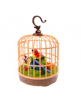 Музикална играчка – 2 папагала в клетка с реалистичен звук