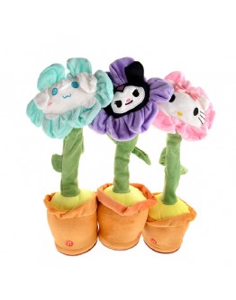 Музикално и танцуващо плюшено цвете с лице