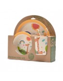 Детски комплект за хранене от бамбук 5 части