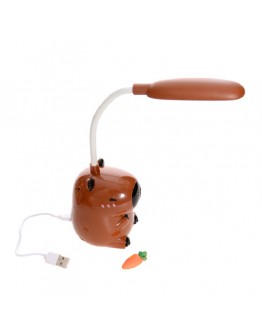 Настолна нощна лампа Капибара с морков с USB зареждане