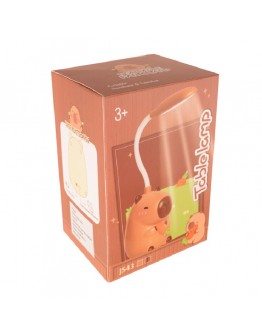 Настолна нощна лампа Капибара с морков с USB зареждане